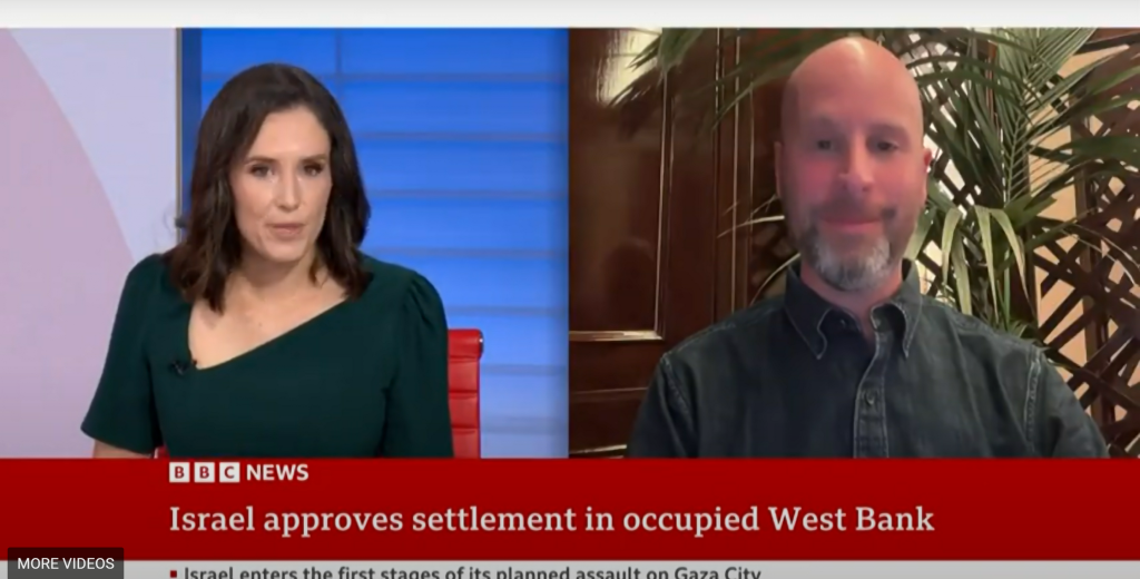 BBC interview on settlement expansion and Gaza war