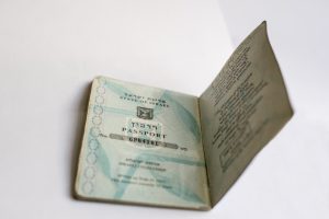 The menorah at the European check-in counter